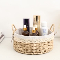 Panier de rangement en corde de papier circulaire moderne en gros, écologique et durable, pour l'organisation de la maison (cosmétiques, jouets et collations)
