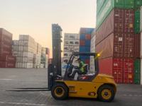Chariot élévateur électrique haute performance XVB60-QL8-G 6 tonnes, robuste, à batterie lithium, contrepoids, pour l'exploitation minière, les ports et le transport de pierres