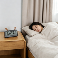 Digitaler Smart-Kalender-Wecker mit Batteriebetrieb, Hygrometer und Temperaturanzeige für Kinder, Studenten und Hotels