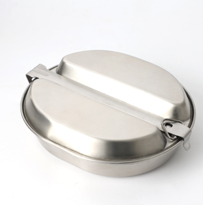 Ensemble de vaisselle ovale en acier inoxydable 304 de type GI pour la chasse aux États-Unis, le camping en plein air, la randonnée, le pique-nique, le barbecue et la plage - Product Image 1