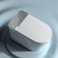 LAKOO Toilette intelligente avec bidet, design sans réservoir, affichage numérique, chasse d'eau automatique, télécommande, cuvette allongée, siphon en S