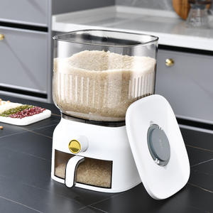 <b>Large</b> <b>Plastic</b> Foldable <b>Storage</b> Box Dustproof 13kg Rice and Kitchen Cereal Container with Pulleys Sealed for Food <b>Storage</b> - Product Image 4