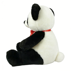 Black and White Panda Plush Toy with <b>Red</b> <b>Ribbon</b> - Soft Blue-Eyed Stuffed Animal, Kids’ Bedtime Cuddle & Nursery Gift - Product Image 2