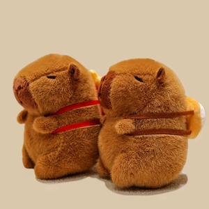 Soft Plush Doll Capybara Light Keychain Female Cute Schoolbag Pendant Multifunctional Emotional Stability Small