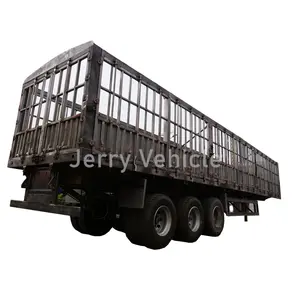 Essieux cargaison marchandises clôture Transport fermé paroi latérale semi-remorque 50 tonnes mouton vache transporteur pieu clôture semi-remorque à vendre