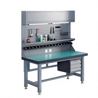 Banc de travail industriel antistatique robuste JZD avec table d'inspection pour ateliers de laboratoire et table à outils pour la maintenance expérimentale