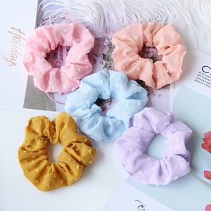 Seersucker-cintas elásticas para el pelo para mujer y niña, cintas para el pelo de Color sólido, accesorios para el cabello - Product Image 1