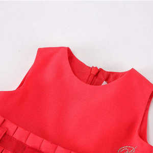 女の子のための高品質レッド夏ノースリーブプリーツパーティードレス6 <span class=keywords><strong>10</strong></span> 12 <span class=keywords><strong>14</strong></span>年ODM供給 - Product Image 2