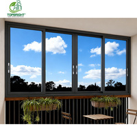 Topbright Marco de aluminio personalizado A prueba de viento Eficiente en energía Doble acristalamiento Rotura térmica Diseño moderno Ventanas correderas Exterior