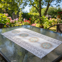 Nappe en PVC de 50 cm, motif végétal, écologique, résistante à la chaleur, imperméable, infroissable, facile à nettoyer, pour cuisine et salle à manger