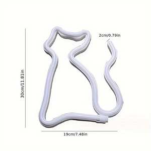 1 pezzo simpatico gatto rosa ha portato l'insegna al Neon-USB e luce notturna alimentata a batteria per camera da letto, camera dei bambini e decorazioni per la casa - Product Image 3