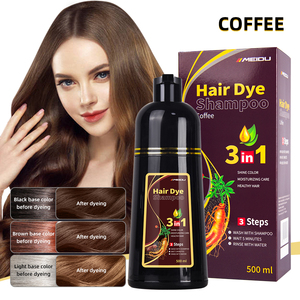 3 In 1 Herbal Hair Dye <b>Shampoo</b> Ammonia Free Instant Black Color Cover Gray Hair for Men Women - Product Image 4