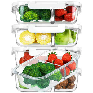 New <b>Glass</b> Food Storage <b>Containers</b> with Food Safe PP + Silicone <b>Lid</b> Modern Design Multifunction <b>for</b> Meal Prep - Product Image 1