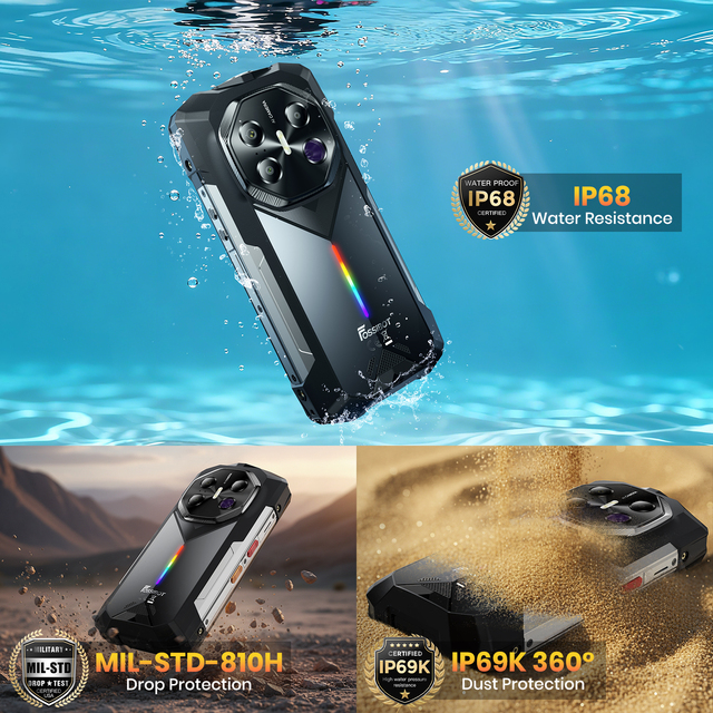 Fossibot F113 Gaming Rugged Phone 5G With 6.78" Screen 12GB+256GB Rugged Mobile Phone for Adventures and Construction Sites