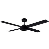 Ventilateur de plafond industriel moderne noir mat et blanc, 52 pouces, commande murale, moteur réversible pour atelier, garage, zone commerciale