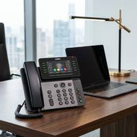 Teléfono IP Empresarial Inteligente V65 con Pantalla a Color de 4.3 Pulgadas, Antibacteriano, WiFi de Doble Banda, 45 Teclas DSS, Teléfono de Escritorio VoIP SIP
