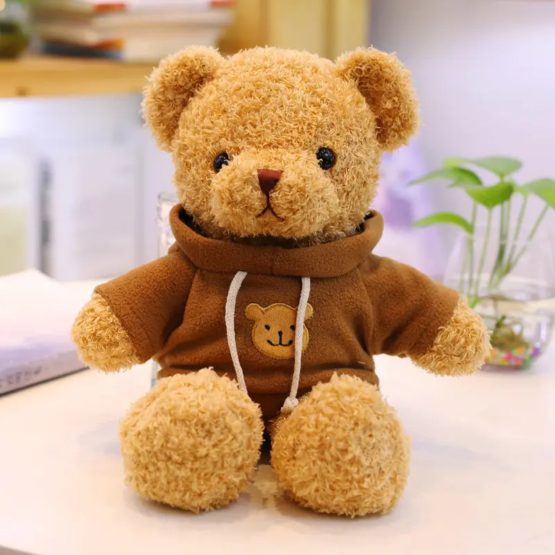 Benutzer definierte weiche Teddybär Plüschtiere machen Ihre eigenen Hoody Teddybär Puppen mit Pullover Bär für Kinder Geschenk