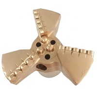 Outil de forage rotatif en acier pour roche, corps en acier, 115 132 140 152 165 200 mm, 3 ailes / 4 lames, foret à traînée PDC, foret de forage de puits / foret de forage de roche PDC