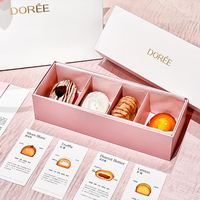 Boîte cadeau de luxe personnalisée avec logo, style tiroir, pour pâtisserie, rose, avec séparateur pour donuts, macarons, biscuits, OEM