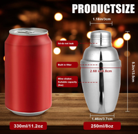 Botol Kocok Koktail Mini Portabel dari Stainless Steel, Cangkir Pencampur untuk Perjalanan dan Penggunaan di Luar Ruangan