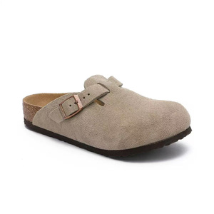 Venta caliente Birkenstocks <span class=keywords><strong>Zapatos</strong></span> Hombres y mujeres Zapatillas para caminar con suela de corcho de doble botonadura Zapatillas de cuero Birkenirstocks - Product Image 5