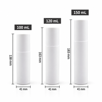 Flacon pulvérisateur PET blanc 100ml 120ml 150ml avec pompe noire, atomiseur à brume fine, vide, avec bouchon complet, emballage cosmétique OEM