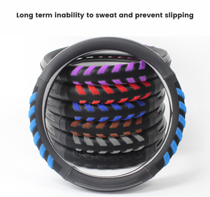 Housse de <span class=keywords><strong>volant</strong></span> de <span class=keywords><strong>voiture</strong></span> universelle en cuir de 38 cm, antidérapante, confortable, accessoire intérieur pour toutes les voitures - Product Image 5