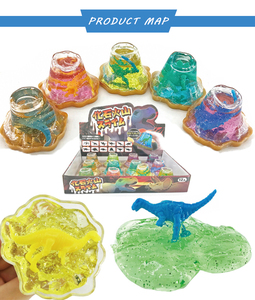 Trendiges Kinderspielzeug Umweltfreundliche Pädagogische Plastik-Knete Glitzer-Zubehör Tier-Dinosaurier-Vulkan-Knetmasse - Product Image 4