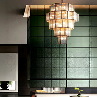 Lustre LED en verre doré pour projets hôteliers, salons, escaliers et décoration intérieure – Vente en gros directe usine