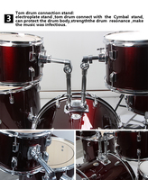 GE1335 Factory Direct 5-Piece Acoustic Drum Set with CE Certification Compact Design for Beginners & Professionals
