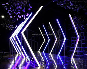 Decoración de entrada de escenario de boda, Led 3D telón de fondo de Metal, camino, túnel, arco, motivo, Luz - Product Image 2