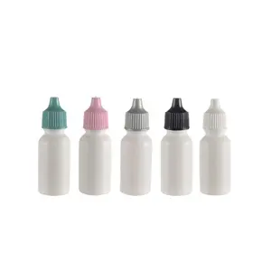 120ml goutte blanche gouttes pour les yeux bouteille en plastique PE distributeur de pigments paquet avec bouchon à vis