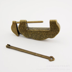 Combination Pad <b>Lock</b> D Type Large Antique Style Copper Jewelry <b>Box</b> <b>Lock</b> Single Lever Locking Horizontal Model - Product Image 1
