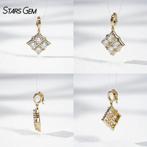 StarsGem Colgante de Oro Sólido de 10K con Diamante Cultivado en Laboratorio, Diseño de As de Picas, Cierre Universal, Joyería de Moda Unisex - Product Image 5
