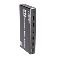 Divisor HDMI 4K de Metal Hardrock en Oferta, 4 Entradas y 2 Salidas (Conmutación sin Interrupciones), Control Remoto RS232/IR, Certificaciones FCC, CE, ROHS