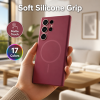 Étui de téléphone magnétique en silicone antichoc de luxe avec finition mate pour S24 S25 S26 Ultra, fin et souple, anti-poussière et protecteur