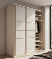 Armoire coulissante personnalisable pour la maison, l'hôtel, la villa et la chambre à coucher Armoire à vêtements extensible en bois