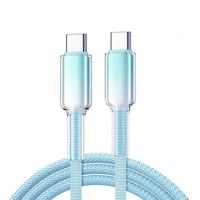 Câble USB C vers USB C 60W, charge rapide PD, coque en cristal tressée, 480 Mbps, compatible avec les appareils USB-C