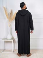 Qamis Arabe Décontracté pour Homme, à Manches Longues, Robe et Sweat à Capuche Taille XXL, pour Musulmans Grands et Forts, Fonctionnalité Numérique