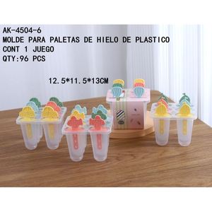 แม่พิมพ์ป๊อปน้ำแข็งพลาสติก-รูปทรงและสีที่สนุกสำหรับเด็ก-6ไอติมแต่ละชิ้น-12.5*11.5*13ซม. - Product Image 1