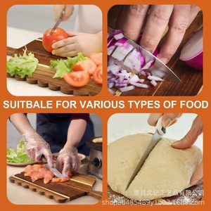 <b>Wooden</b> Square Chopping <b>Block</b> With Handle For Kitchen Serving And Cutting Food Home Use - Product Image 4