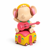 Figurine PVC personnalisée en boîte mystère, Éléphant musical de voyage de dessin animé, Figurine articulée en vinyle PVC originale en boîte mystère