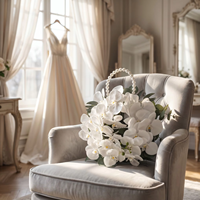 Bouquet de mariée en perles blanches, bouquet de mariage artificiel, bouquet de fleurs en perles fait main pour la mariée