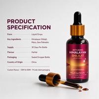 Gouttes de Shilajit Naturel de l'Himalaya pour l'Énergie, la Concentration et la Vitalité des Adultes, Extrait de Maca 10:1, Sans Gluten, Végétalien, Certifié GMP, Marque Privée