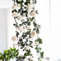 Vente en gros de plantes artificielles pour la décoration de la maison et les mariages, vigne de roses artificielles de 1,8 mètre.