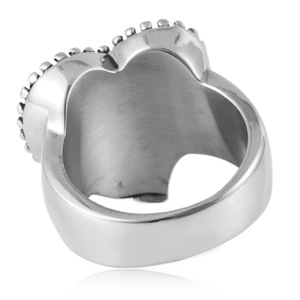 yunnique Heart Shaped <b>Titanium</b> Steel <b>Ring</b> Unisex Punk Hip Hop Jewelry Party Accessory - Product Image 3