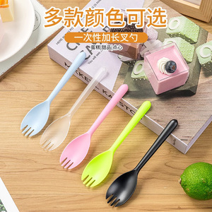 Disposable Forks And Spoons Thickened Plastic For Cakes Desserts Ice Cream Fruit Salad Individually Packaged - Product Image 1