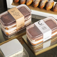 Boîtes d'emballage carrées recyclables pour tiramisu, biscuits, gâteaux, bonbons, avec couvercles et impression par estampage