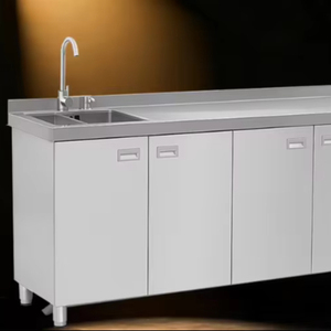 Évier de cuisine intégré en acier inoxydable 304 épaissi, plaque de cuisson et armoire de rangement sans installation - Product Image 1