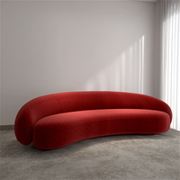 Canapé d'angle incurvé 3 places moderne et confortable blanc demi-lune pour salon
